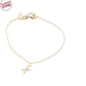 KENDRA SCOTT Gold Gold Crystal Letter X Bracelet